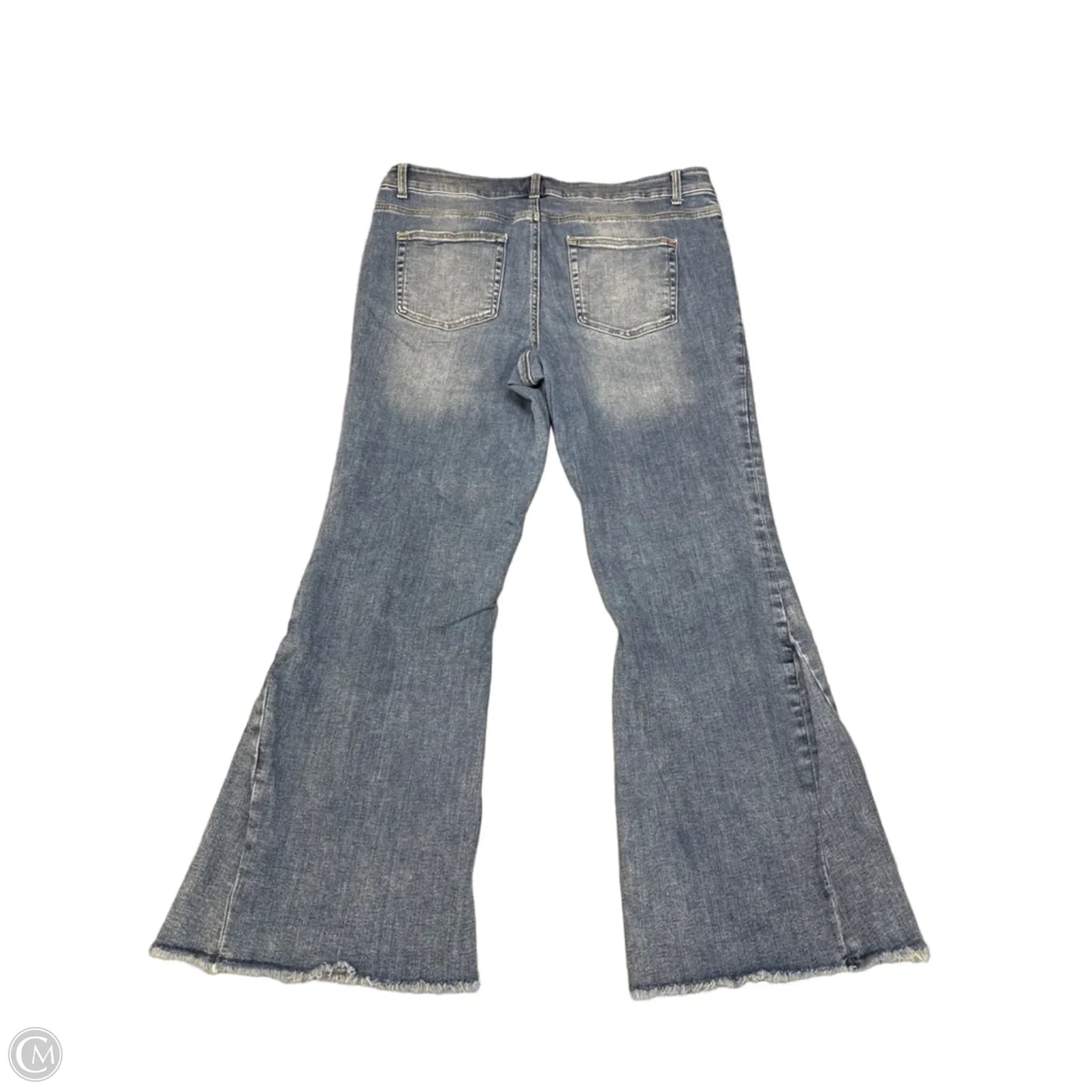 Jeans Flared By Edgely In Blue Denim, Size: 18