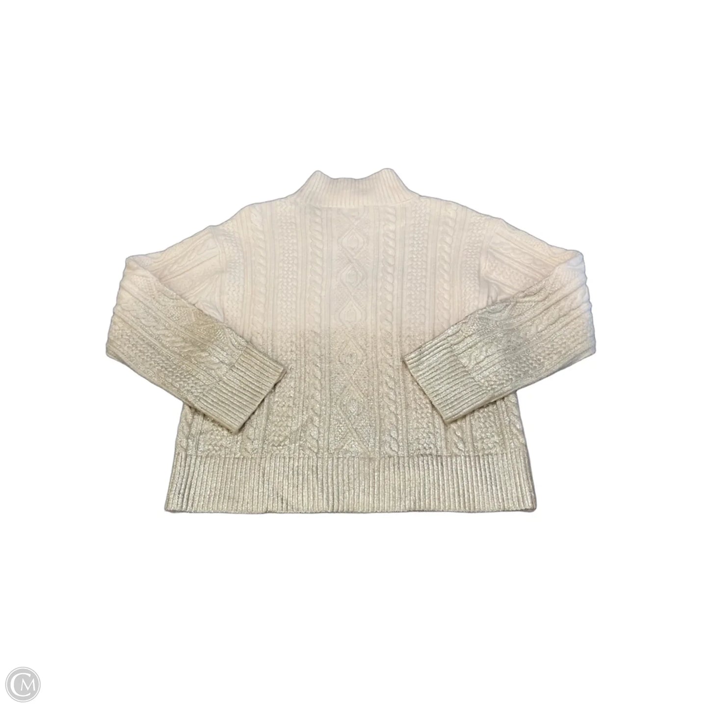 Sweater By Ann Taylor In Cream & Silver, Size: M