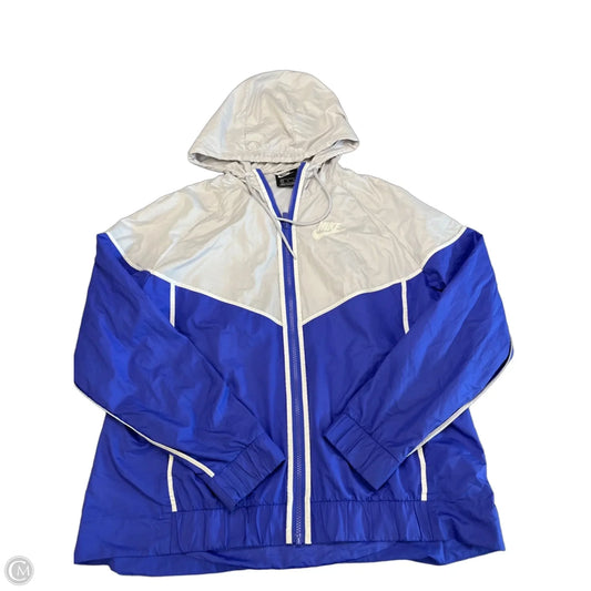 Athletic Jacket By Nike Apparel In Purple & Silver, Size: Xl