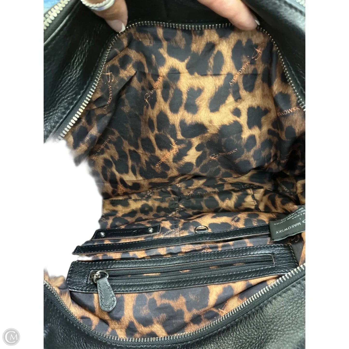 Handbag Leather By B. Makowsky, Size: Medium