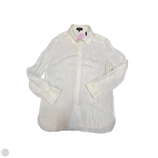 Blouse Long Sleeve By Theory In Ivory, Size: L