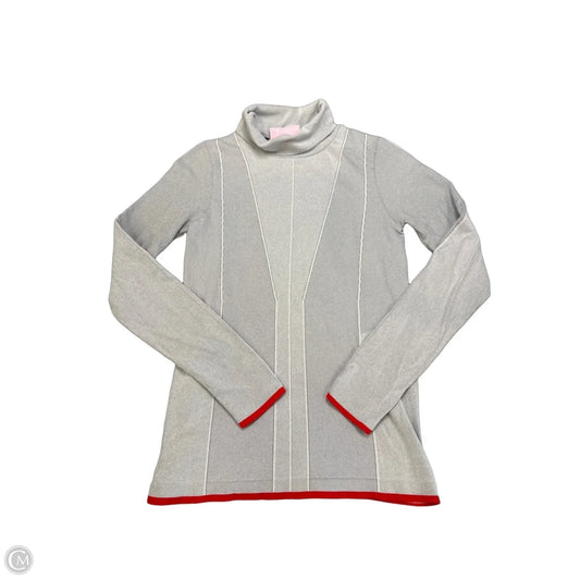 Athletic Top Long Sleeve Collar By Athleta In Grey & Red, Size: M