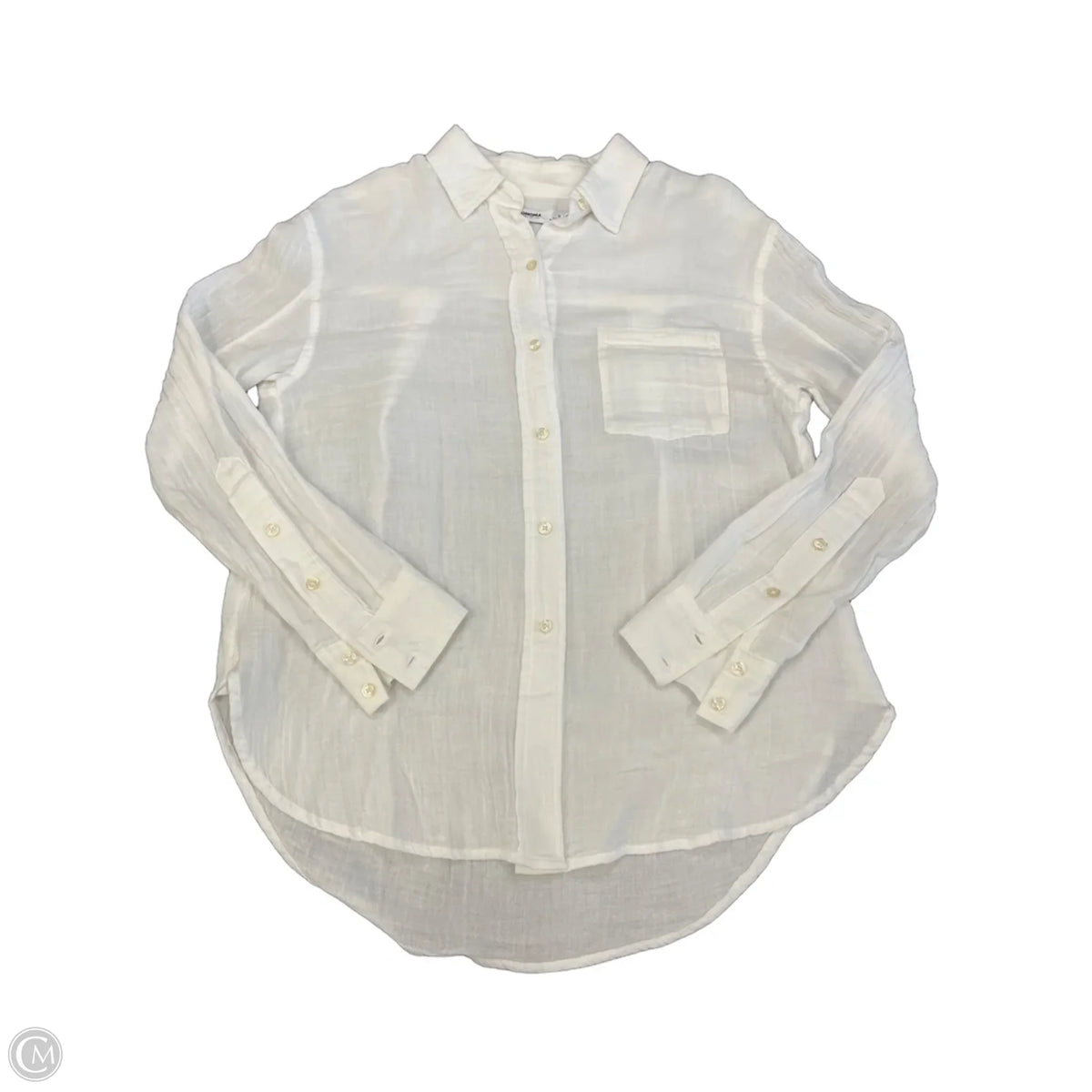 Top Long Sleeve By Sonoma In White, Size: S