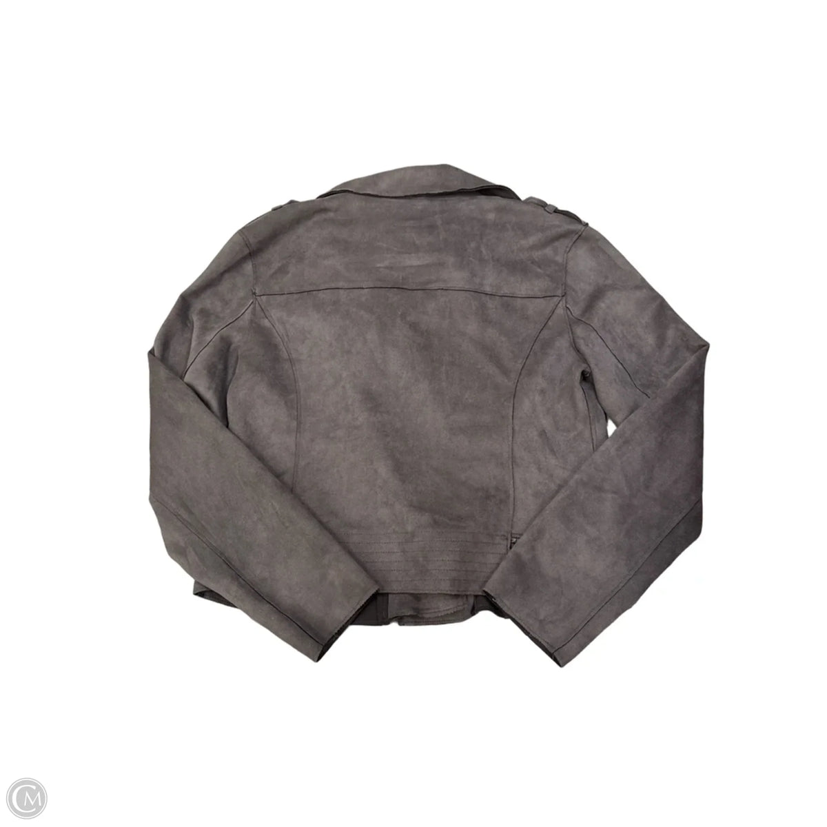 Jacket Moto By Clothes Mentor In Grey, Size: S