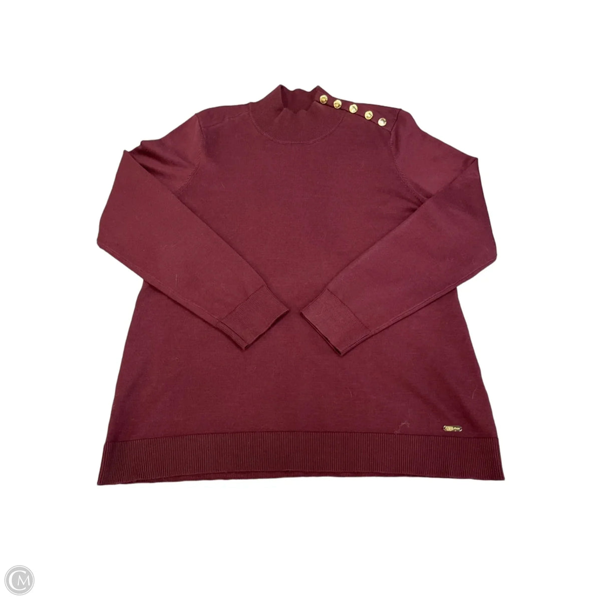 Sweater By Calvin Klein In Maroon, Size: L