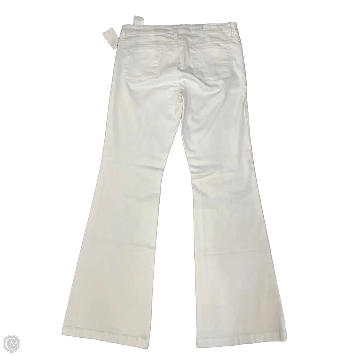 Jeans Flared By Kut In White Denim, Size: 12
