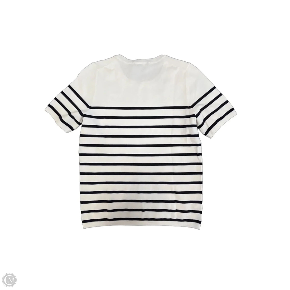 Top Short Sleeve By Ann Taylor In Striped Pattern, Size: M