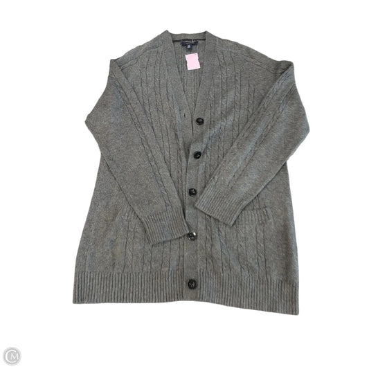 Sweater Cardigan By Lands End In Grey, Size: M