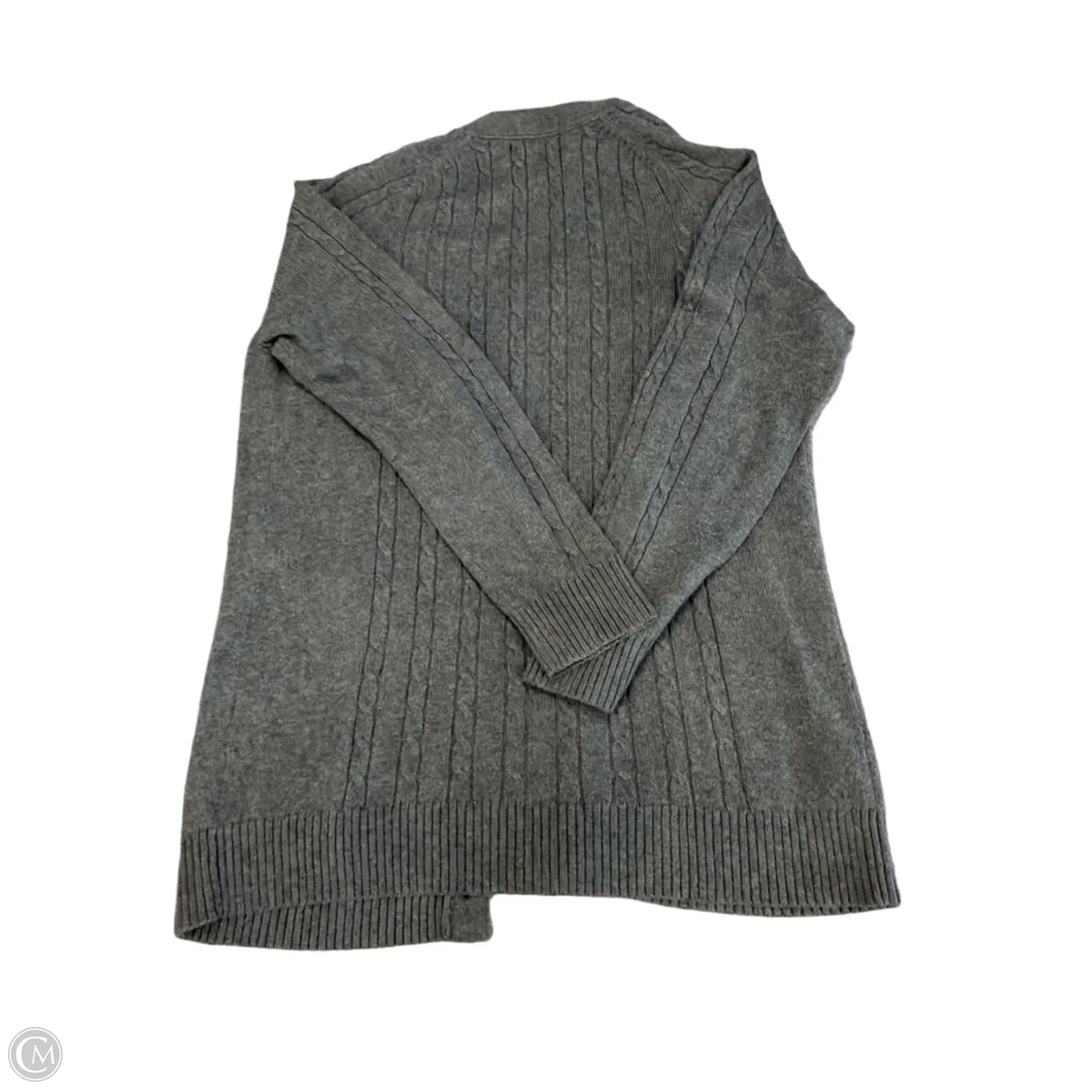 Sweater Cardigan By Lands End In Grey, Size: M
