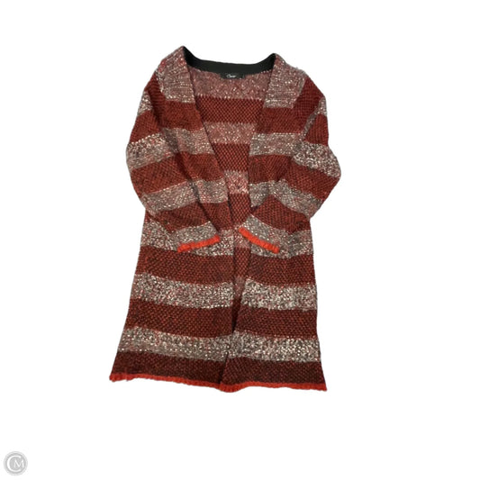 Sweater Cardigan By Curio In Grey & Red, Size: L