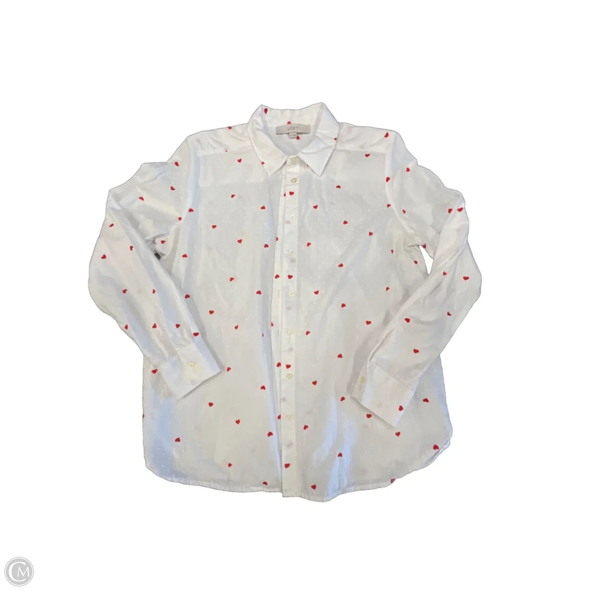 Top Long Sleeve By Loft In White, Size: M