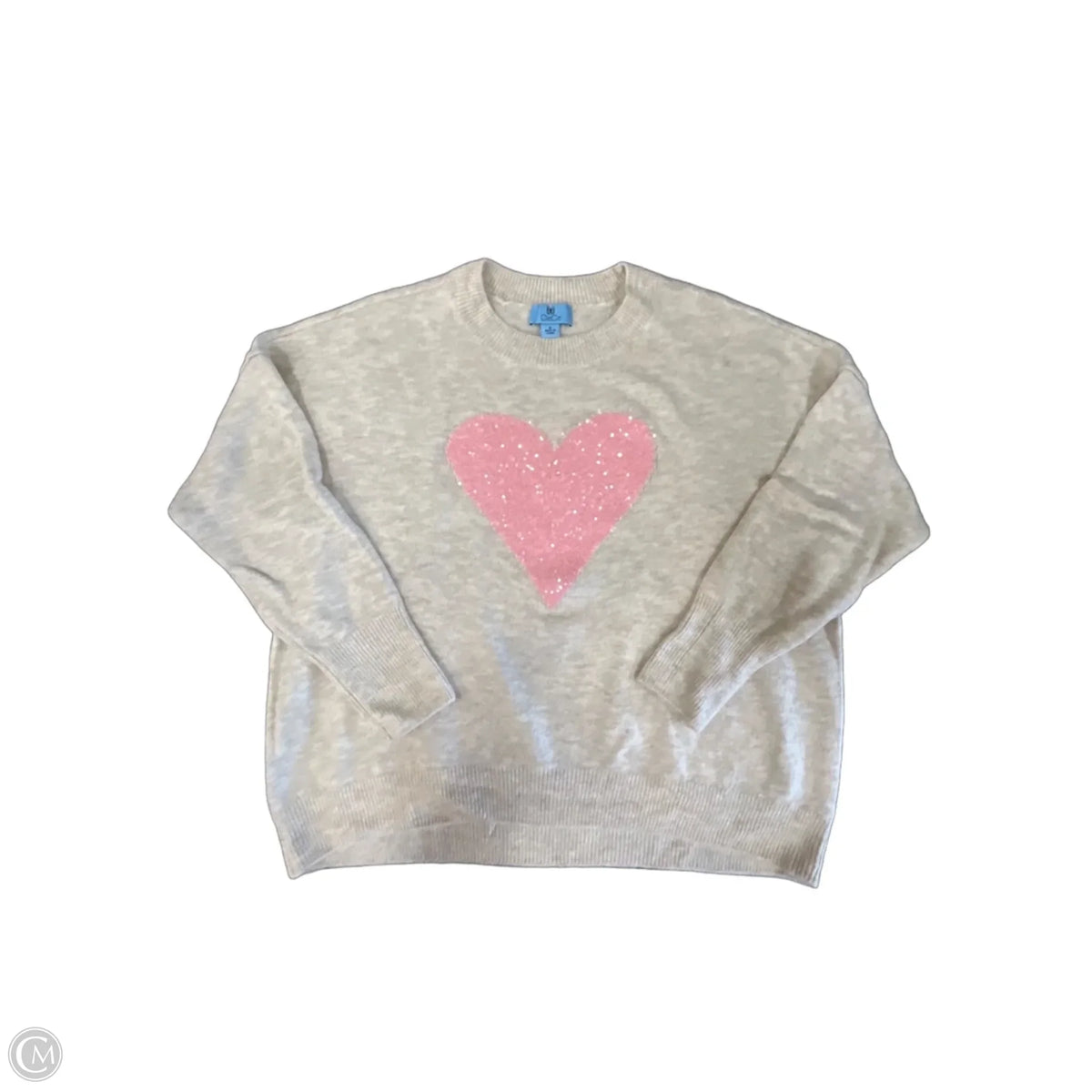 Sweater By Cece In Cream & Pink, Size: M