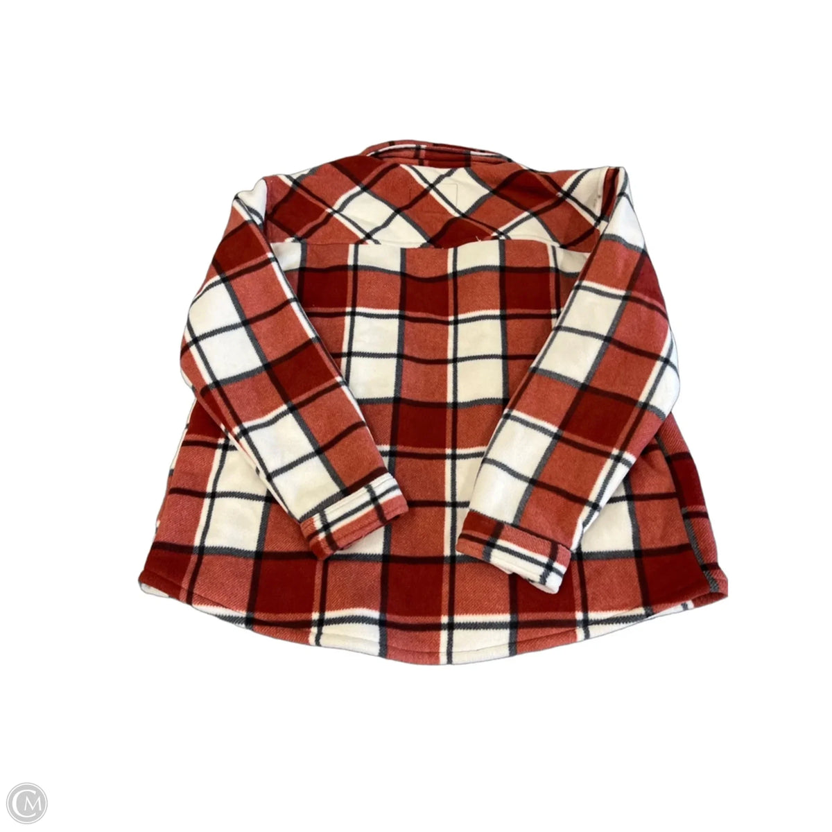 Jacket Shirt By Sage In Red & White, Size: L