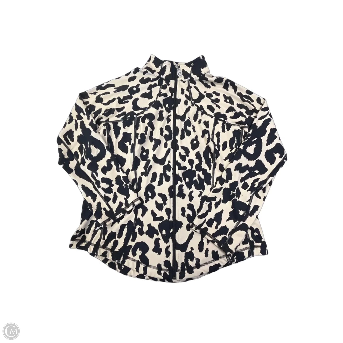 Athletic Jacket By Christine Alexander In Animal Print, Size: L