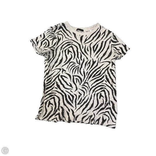 Top Short Sleeve By Atm In Black & Cream, Size: Xs