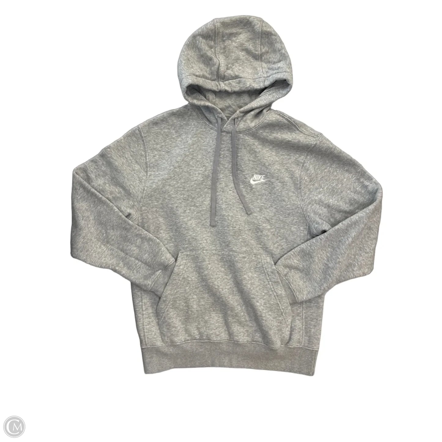 Athletic Sweatshirt Hoodie By Nike In Grey, Size: S