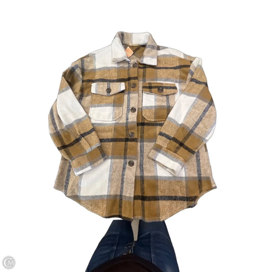 Jacket Shirt By Altard State In Brown & Cream, Size: S