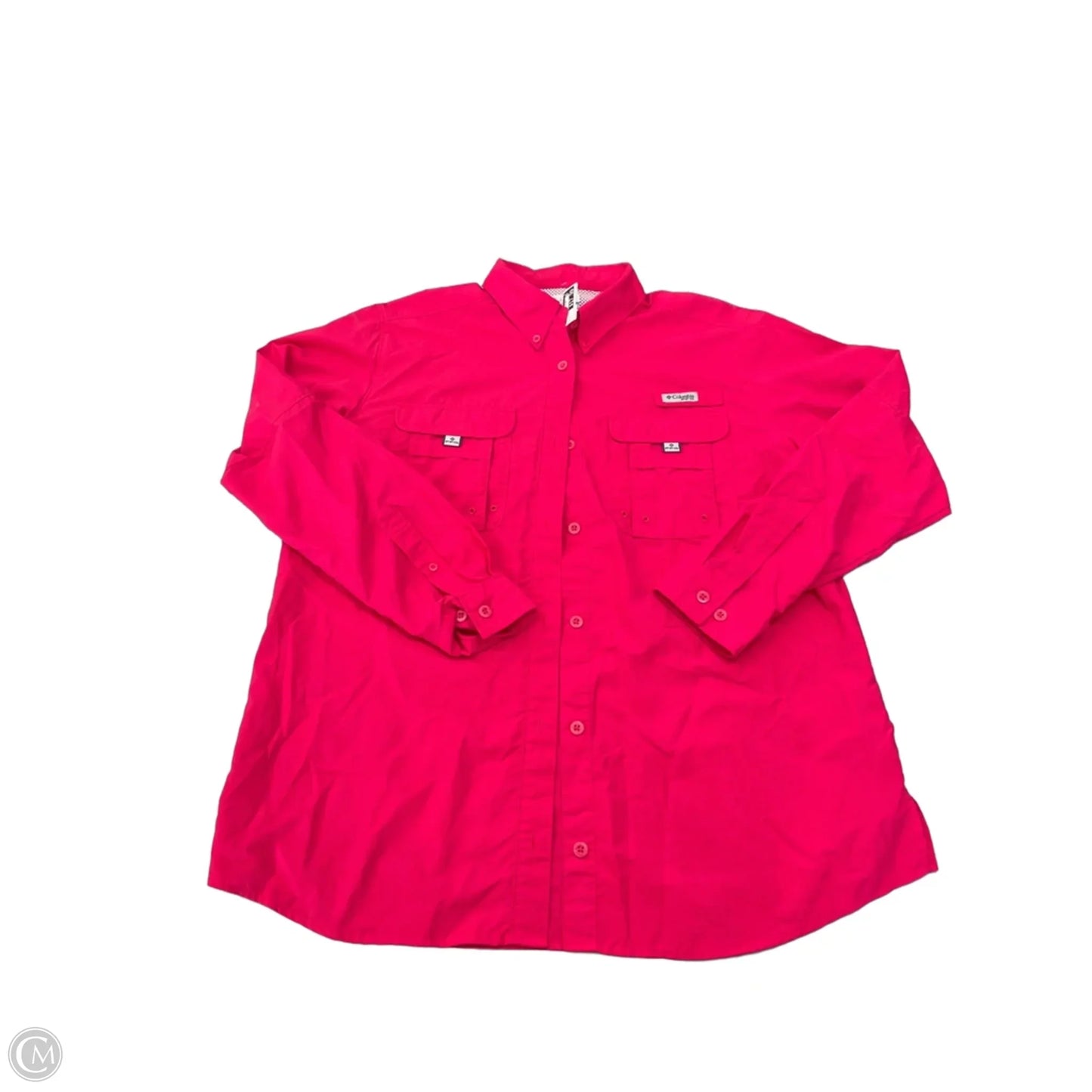 Athletic Top Long Sleeve Collar By Columbia In Pink, Size: L
