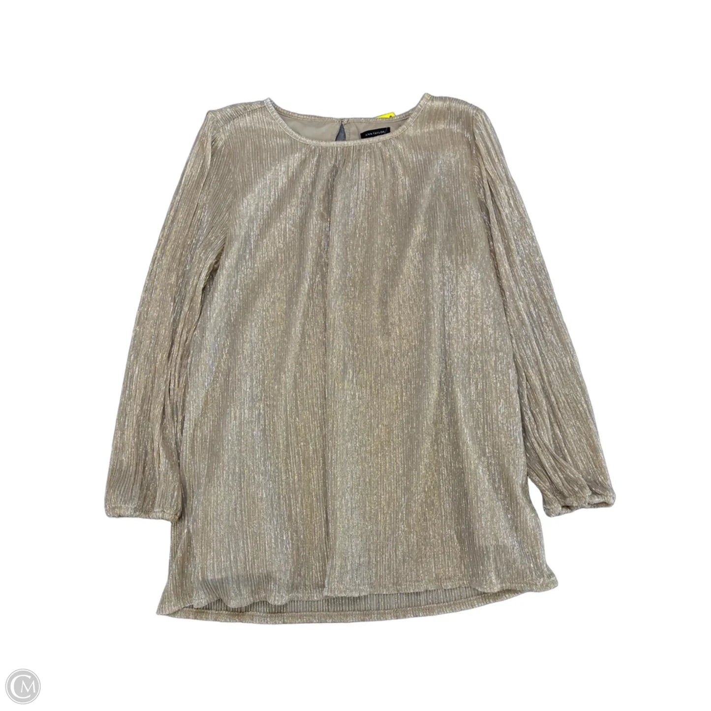 Blouse Long Sleeve By Ann Taylor In Gold, Size: Xs