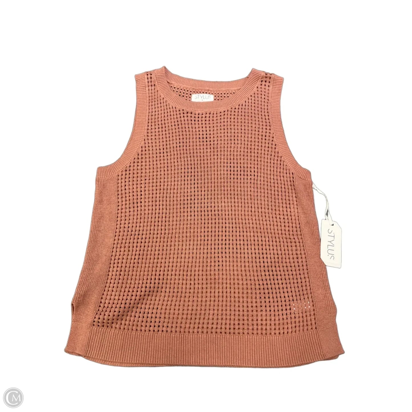 Vest Sweater By Stylus In Peach, Size: L