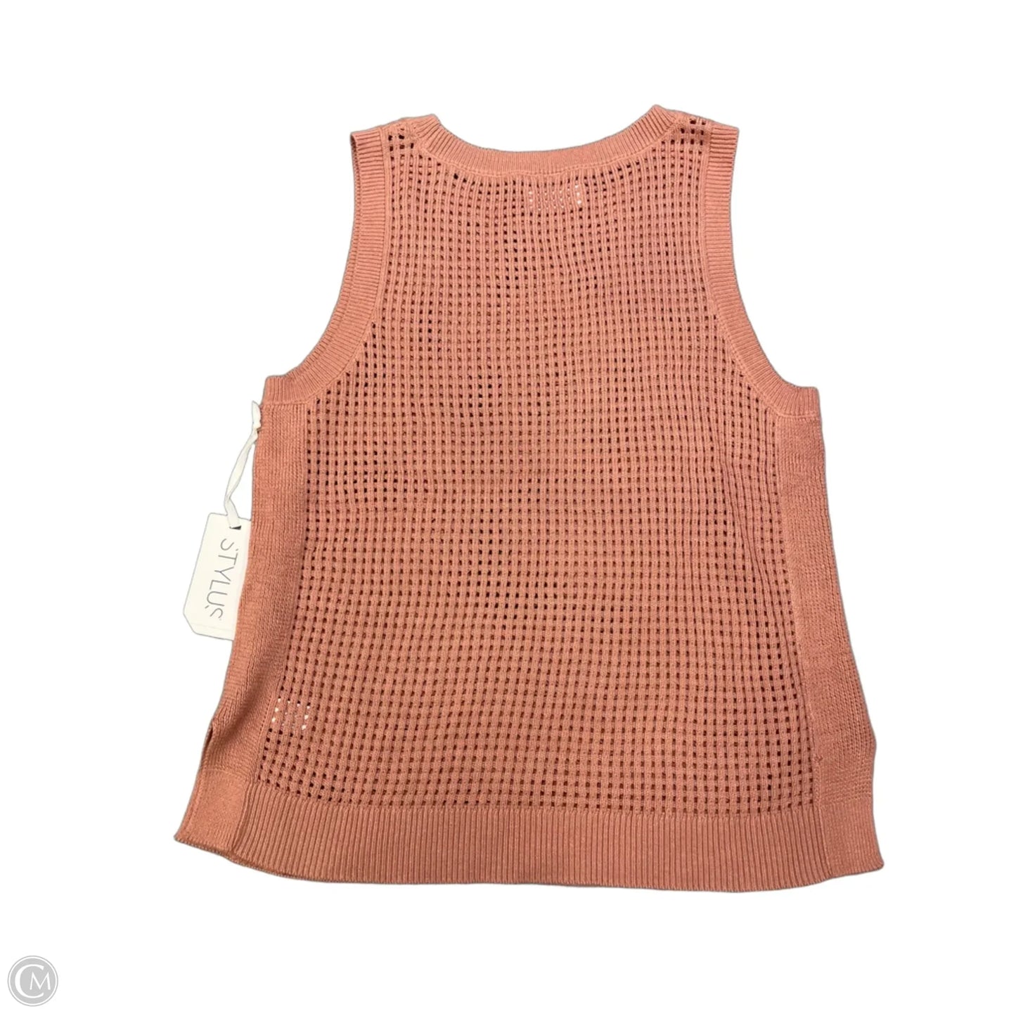Vest Sweater By Stylus In Peach, Size: L