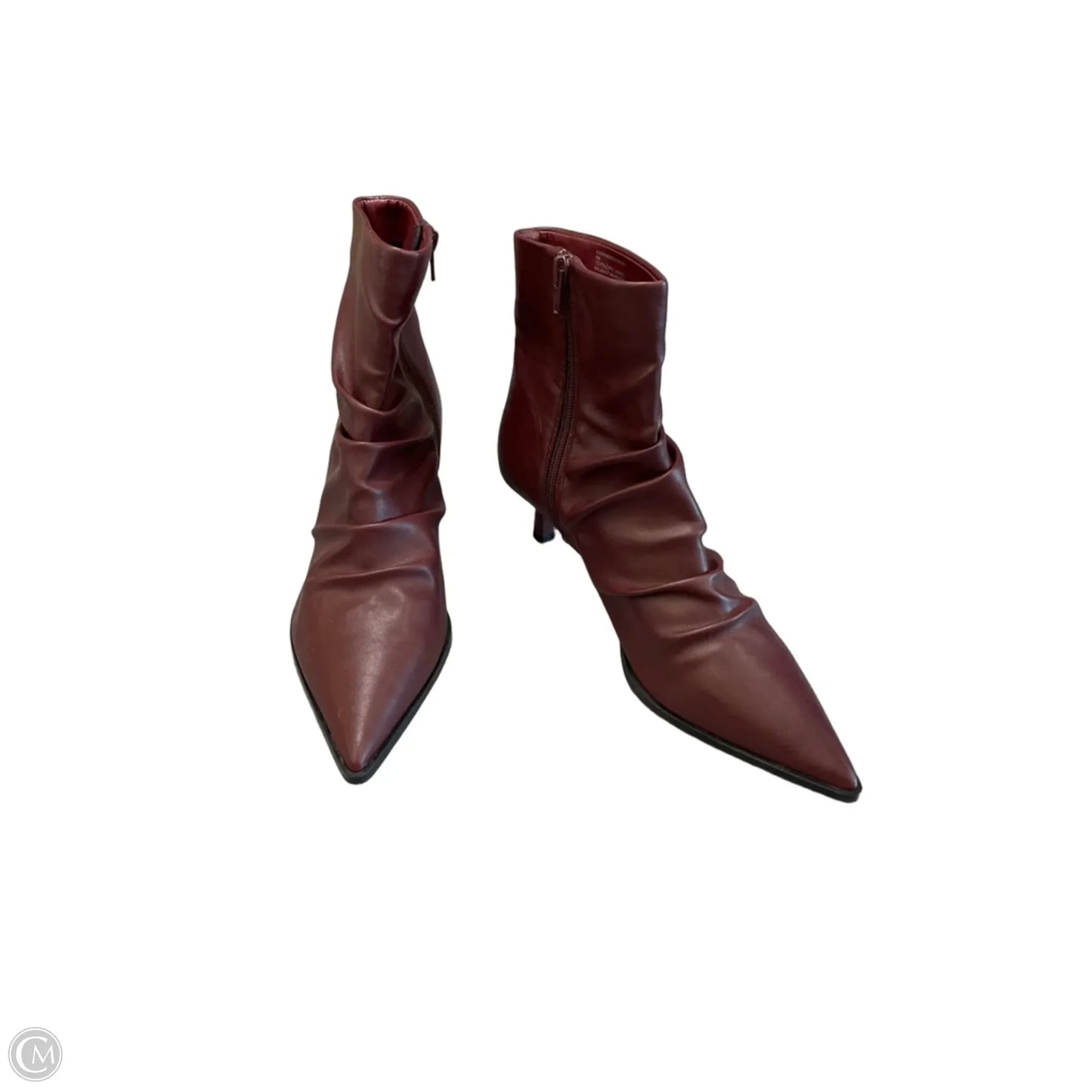 Boots Ankle Heels By Steve Madden In Maroon, Size: 9