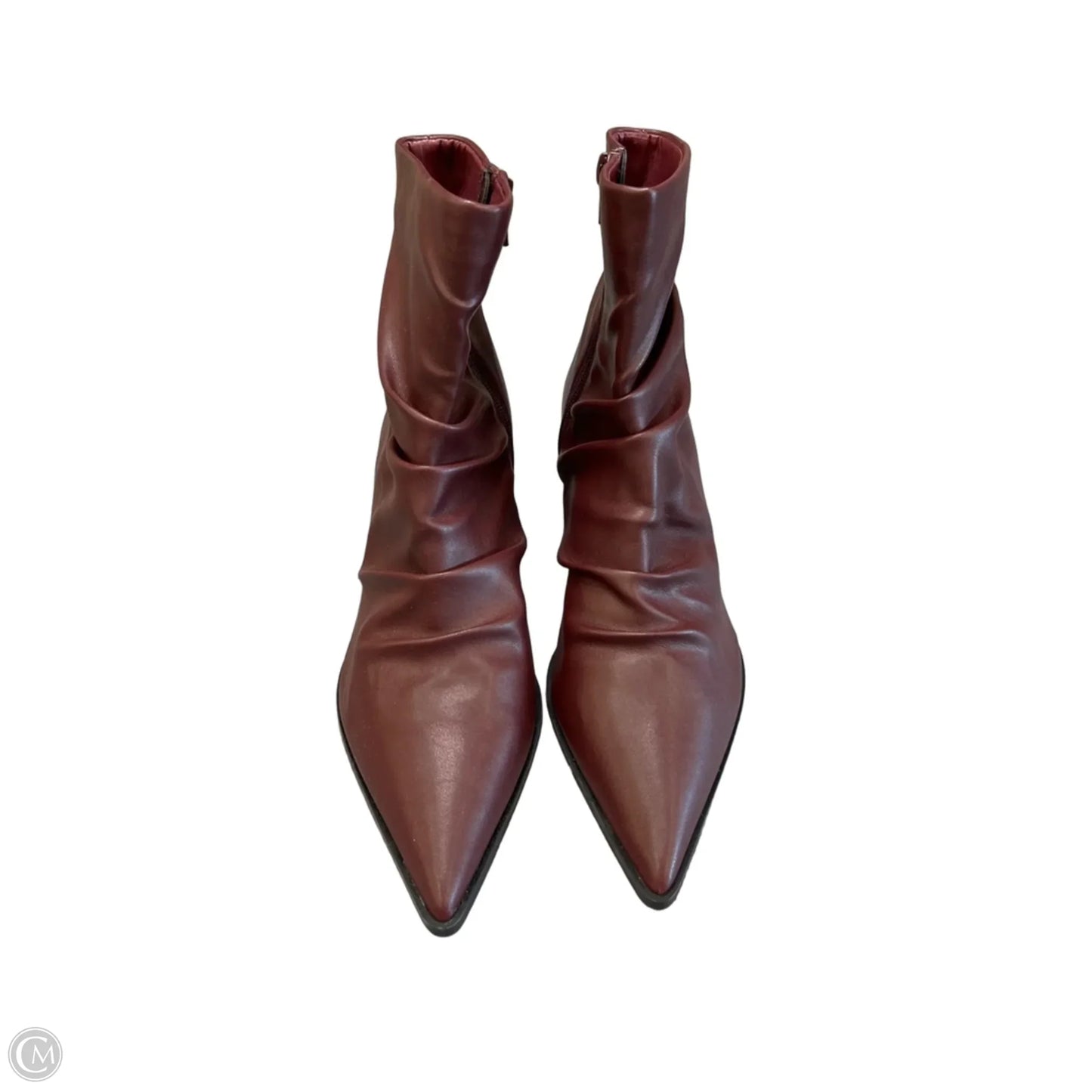 Boots Ankle Heels By Steve Madden In Maroon, Size: 9