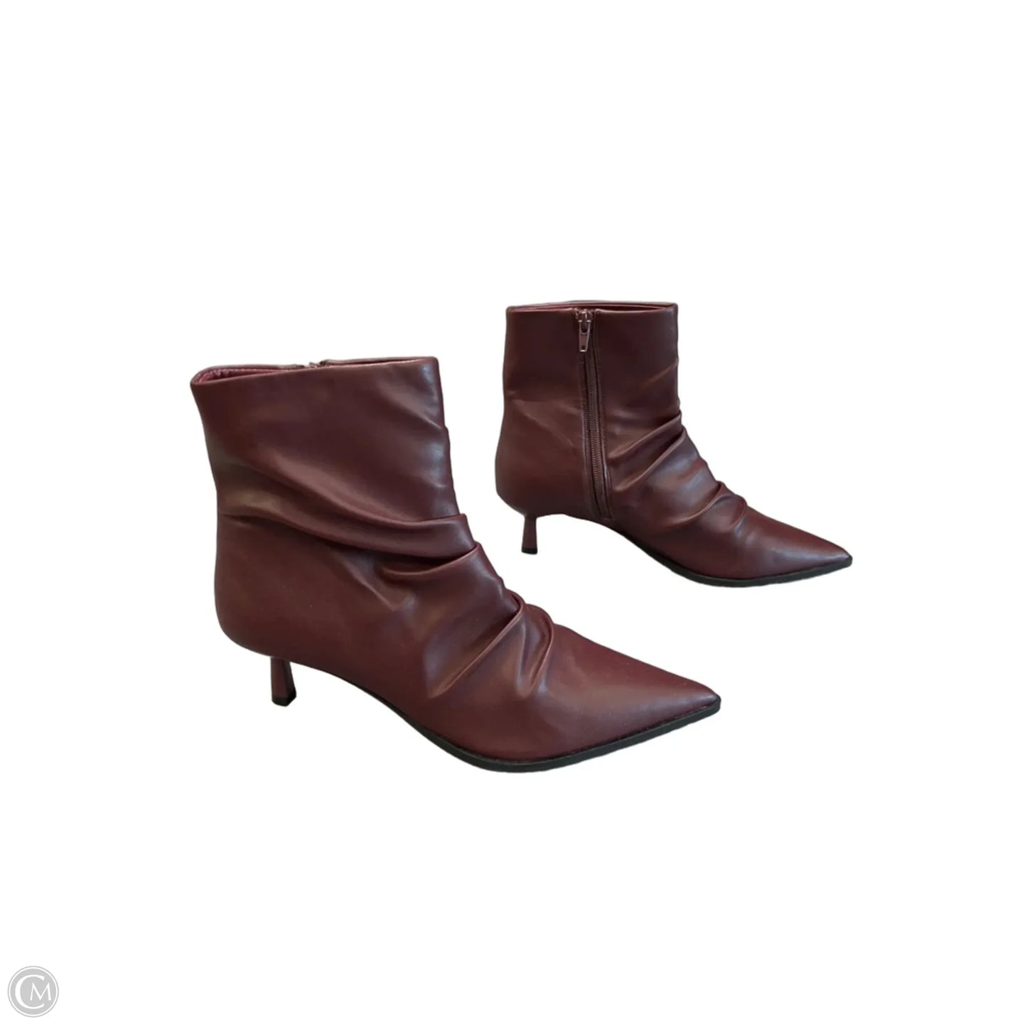 Boots Ankle Heels By Steve Madden In Maroon, Size: 9
