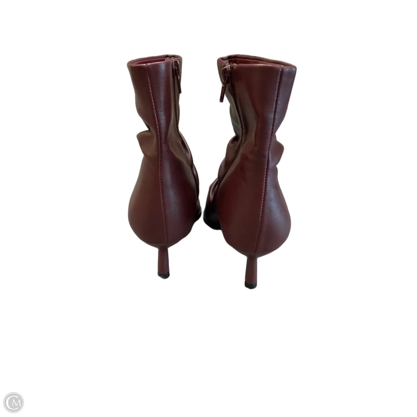 Boots Ankle Heels By Steve Madden In Maroon, Size: 9
