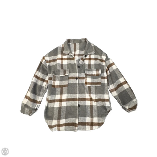 Jacket Fleece By Clothes Mentor In Plaid Pattern, Size: L