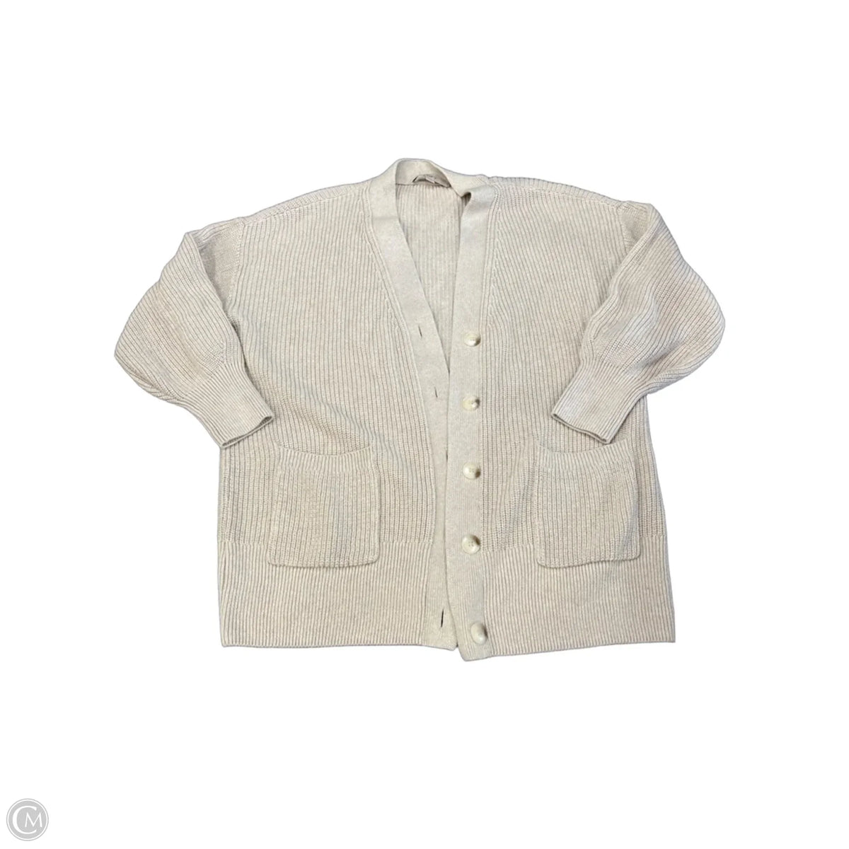 Sweater Cardigan By Loft In Tan, Size: Xl