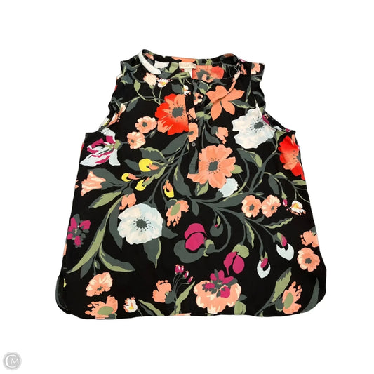 Blouse Short Sleeve By Loft In Floral Print, Size: L