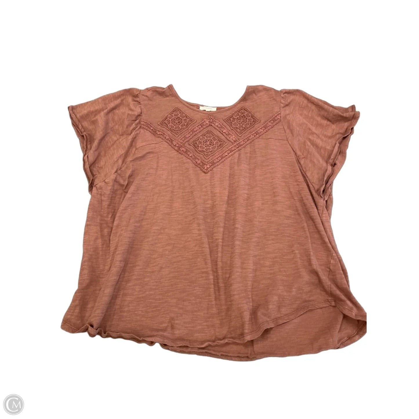 Top Short Sleeve By Maurices In Brown, Size: Xxl