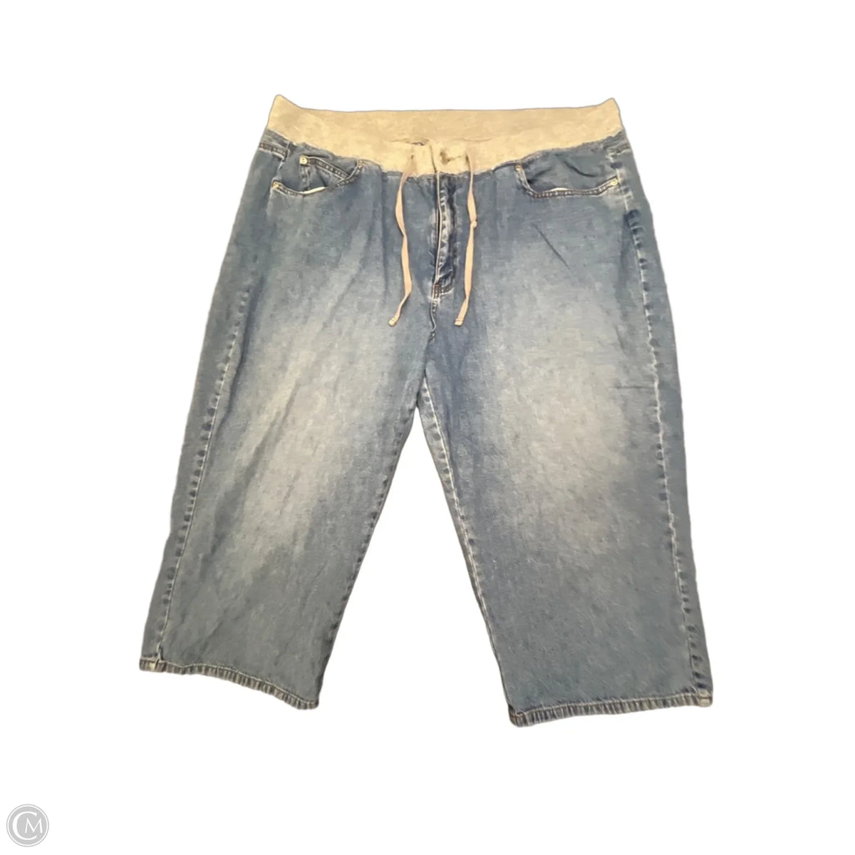 Jeans Cropped By Avenue Blues In Blue Denim, Size: 22