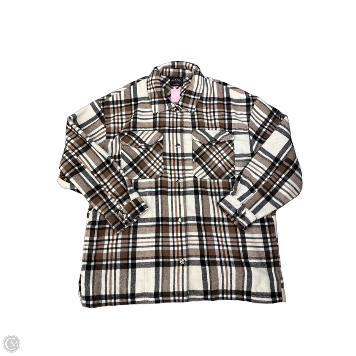 Jacket Fleece By Hfx In Plaid Pattern, Size: L