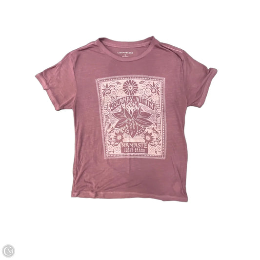Top Short Sleeve By Lucky Brand In Maroon, Size: M