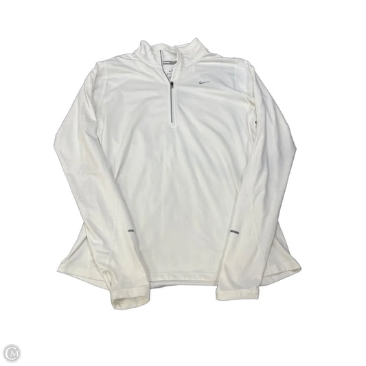 Athletic Jacket By Nike In White, Size: M