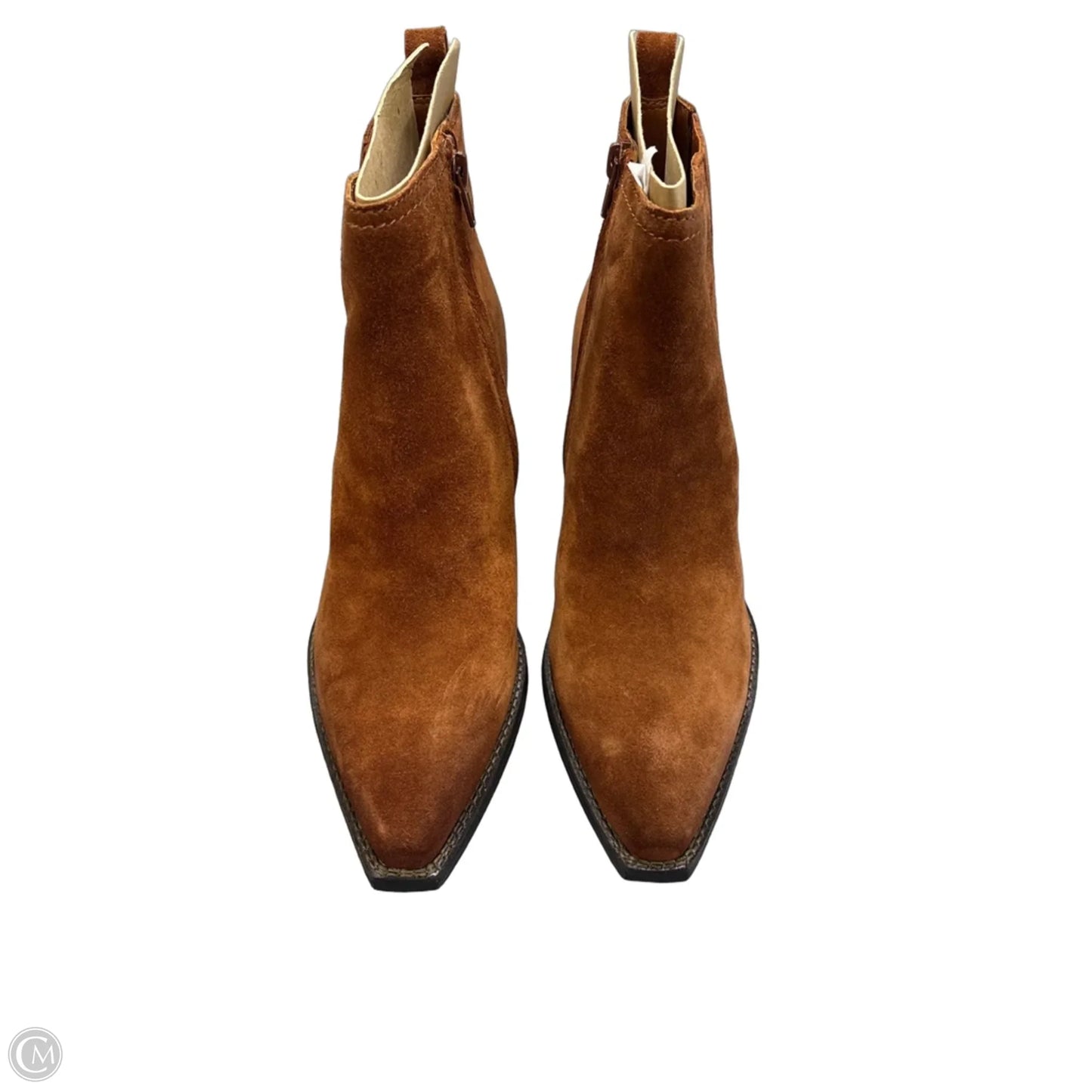 Boots Ankle Heels By Zodiac In Bronze, Size: 11