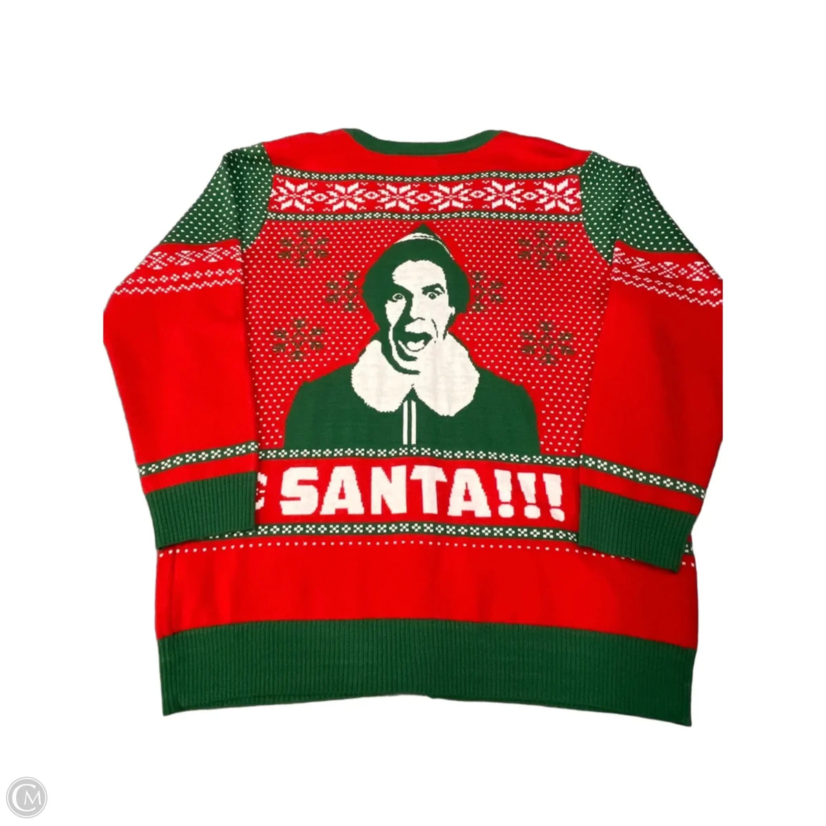 Sweater By Elf In Green & Red, Size: Xl