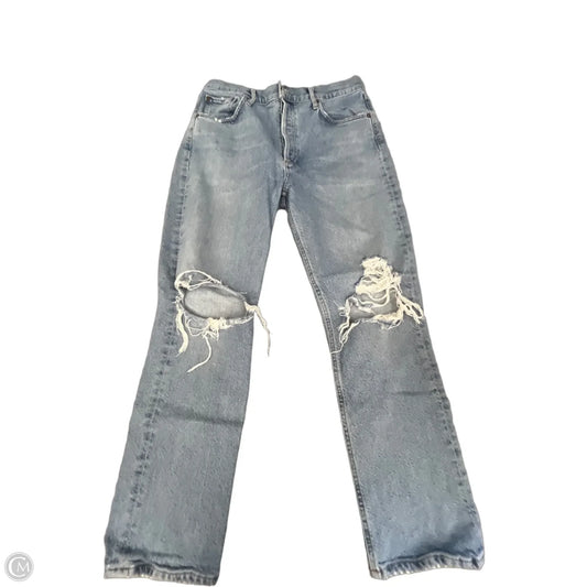 Jeans Straight By Agolde In Blue Denim, Size: 10