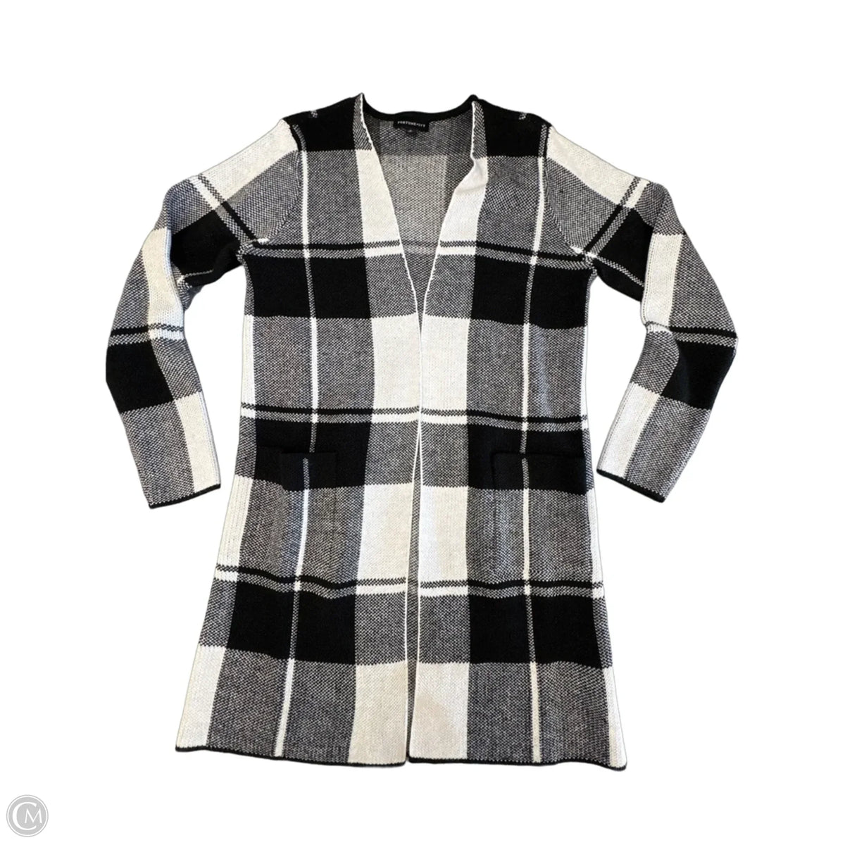 Cardigan By Fortune & Ivy In Plaid Pattern, Size: M