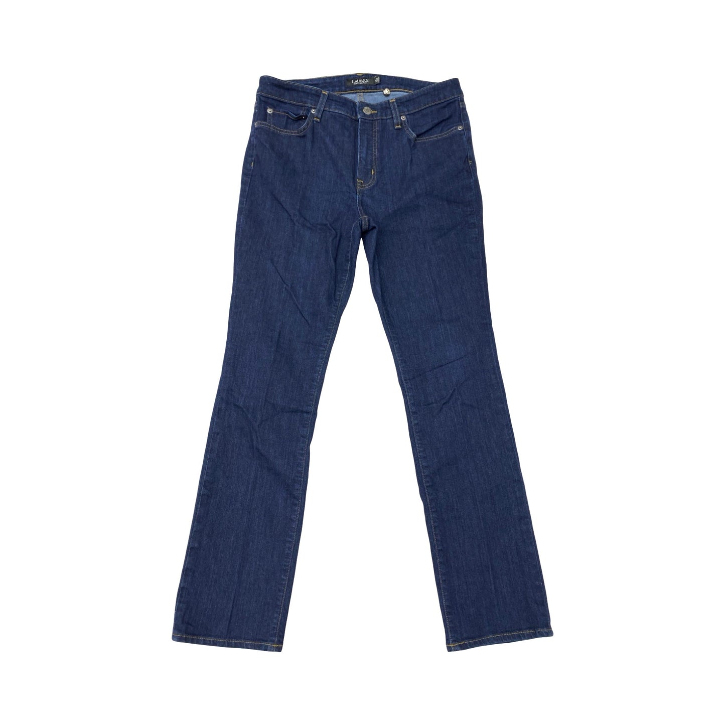 Jeans Straight By Lauren By Ralph Lauren In Blue, Size:12