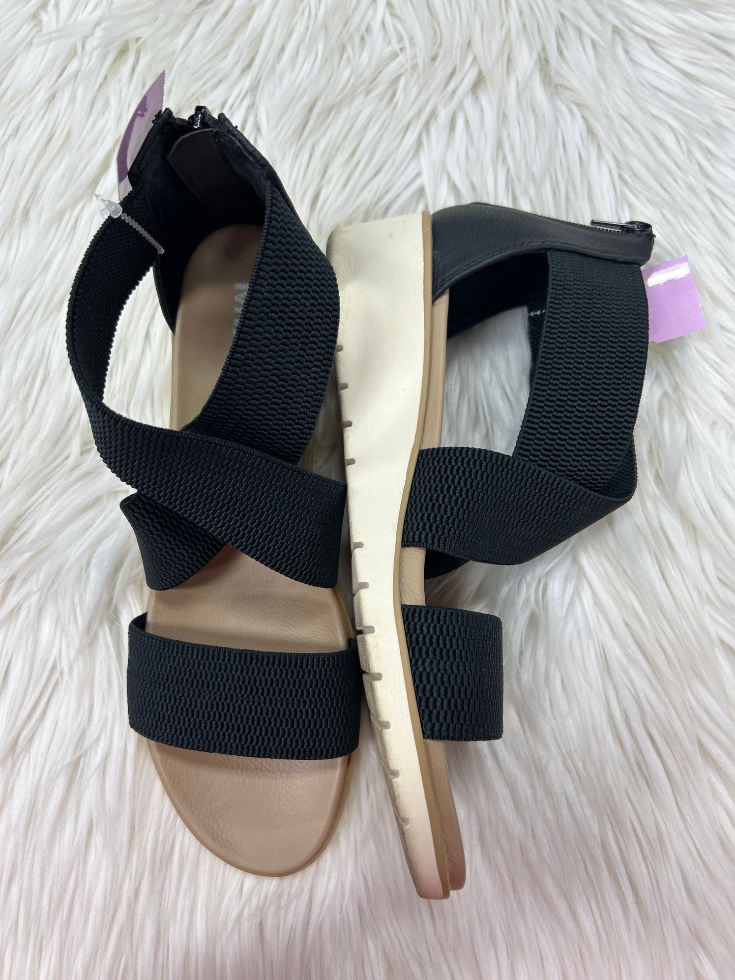 Sandals Heels Block By Mia In Black & Cream, Size:11