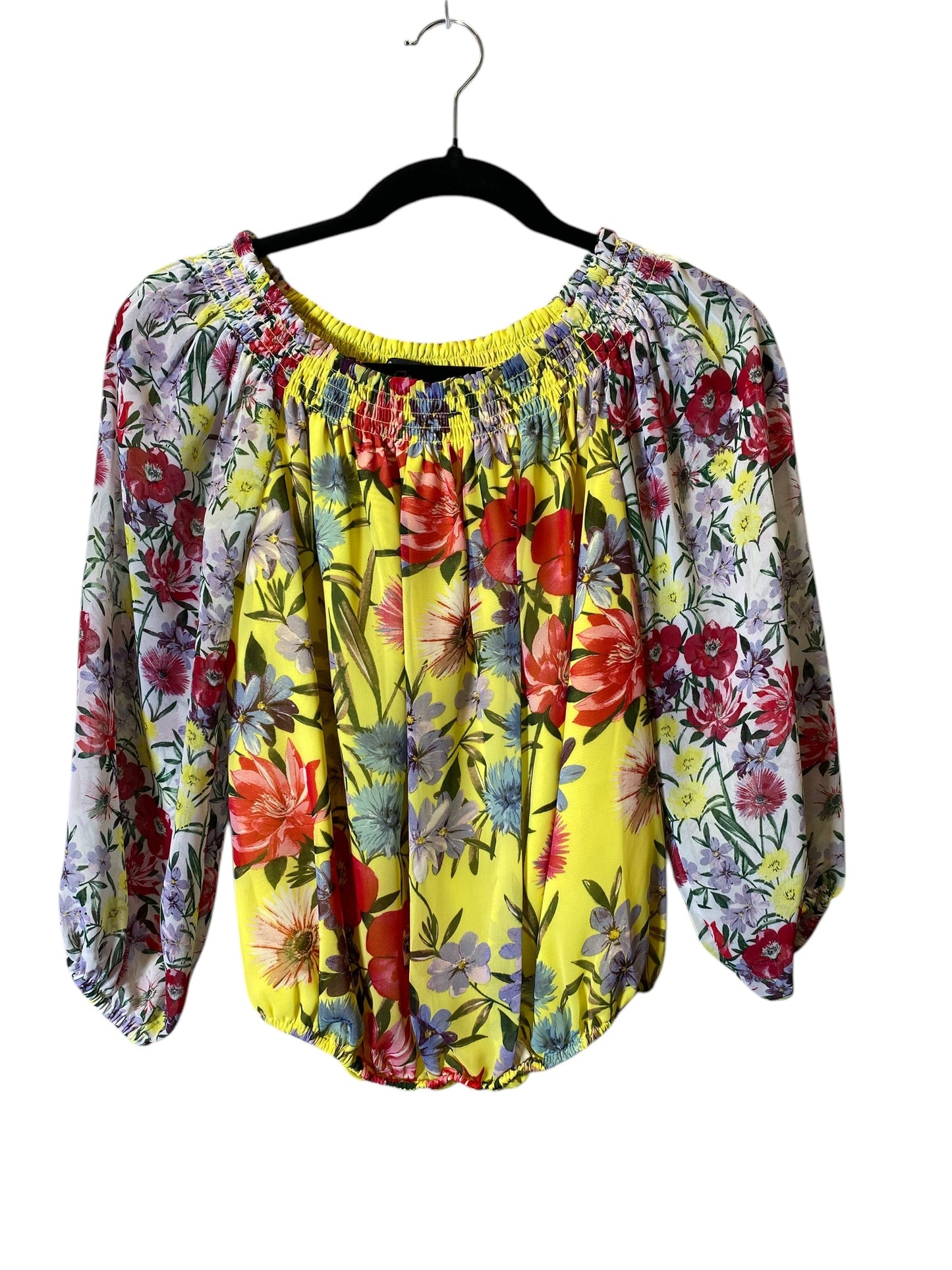 Top Long Sleeve By Inc In Yellow, Size: Petite   S