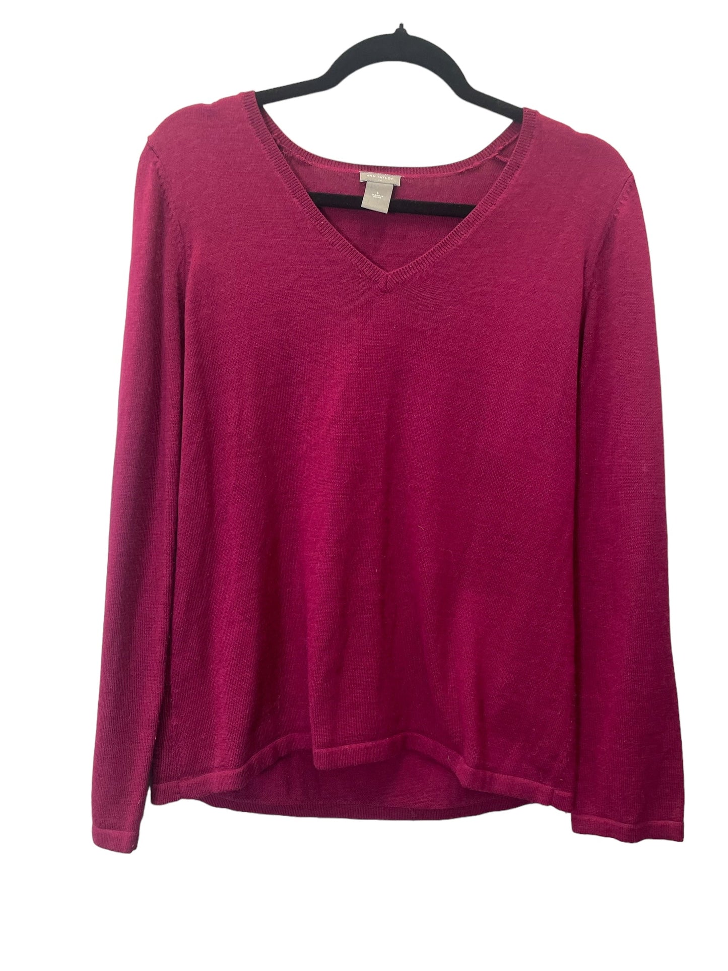 Sweater By Ann Taylor In Purple, Size: L