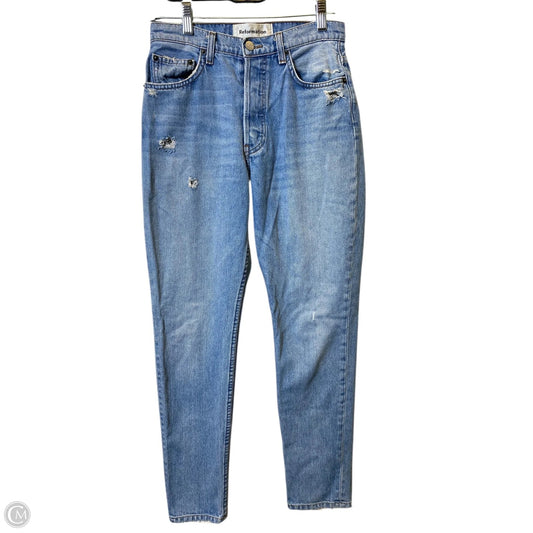 Jeans Straight By Reformation In Blue Denim, Size: 2