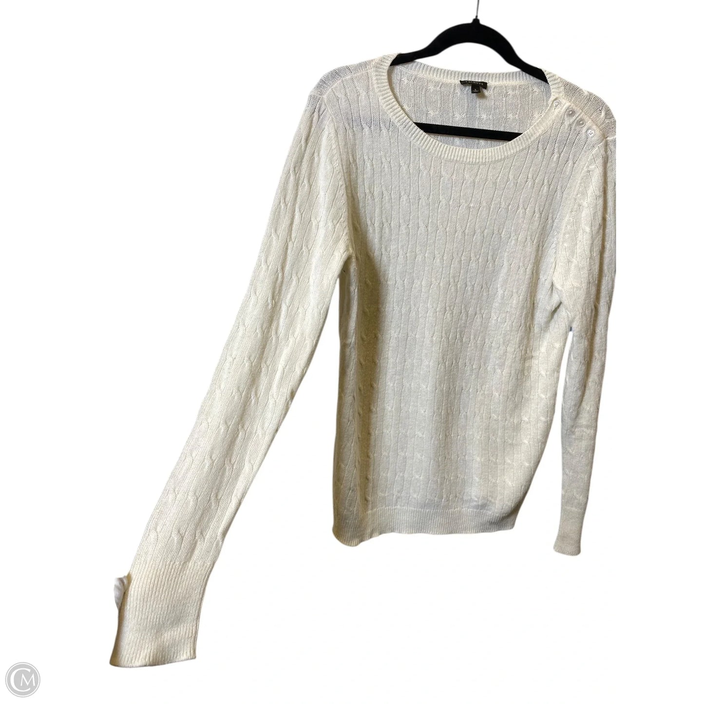 Sweater By Talbots In Cream, Size: L