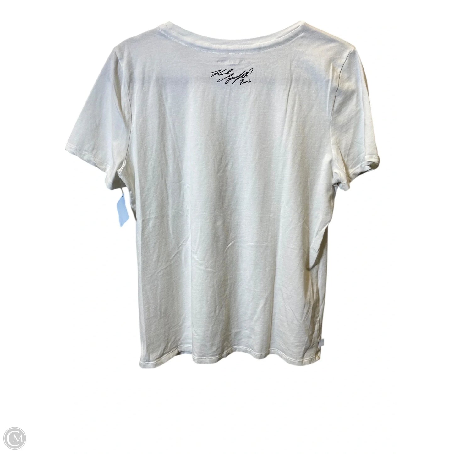 Top Short Sleeve Designer By Karl Lagerfeld In White, Size: M