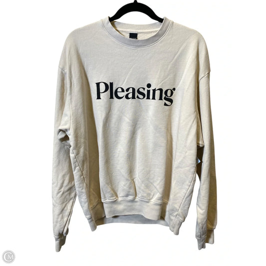 Sweater Designer By Pleasing In Cream, Size: L
