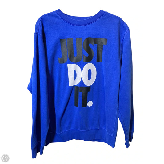 Sweatshirt Crewneck By Nike In Blue, Size: L